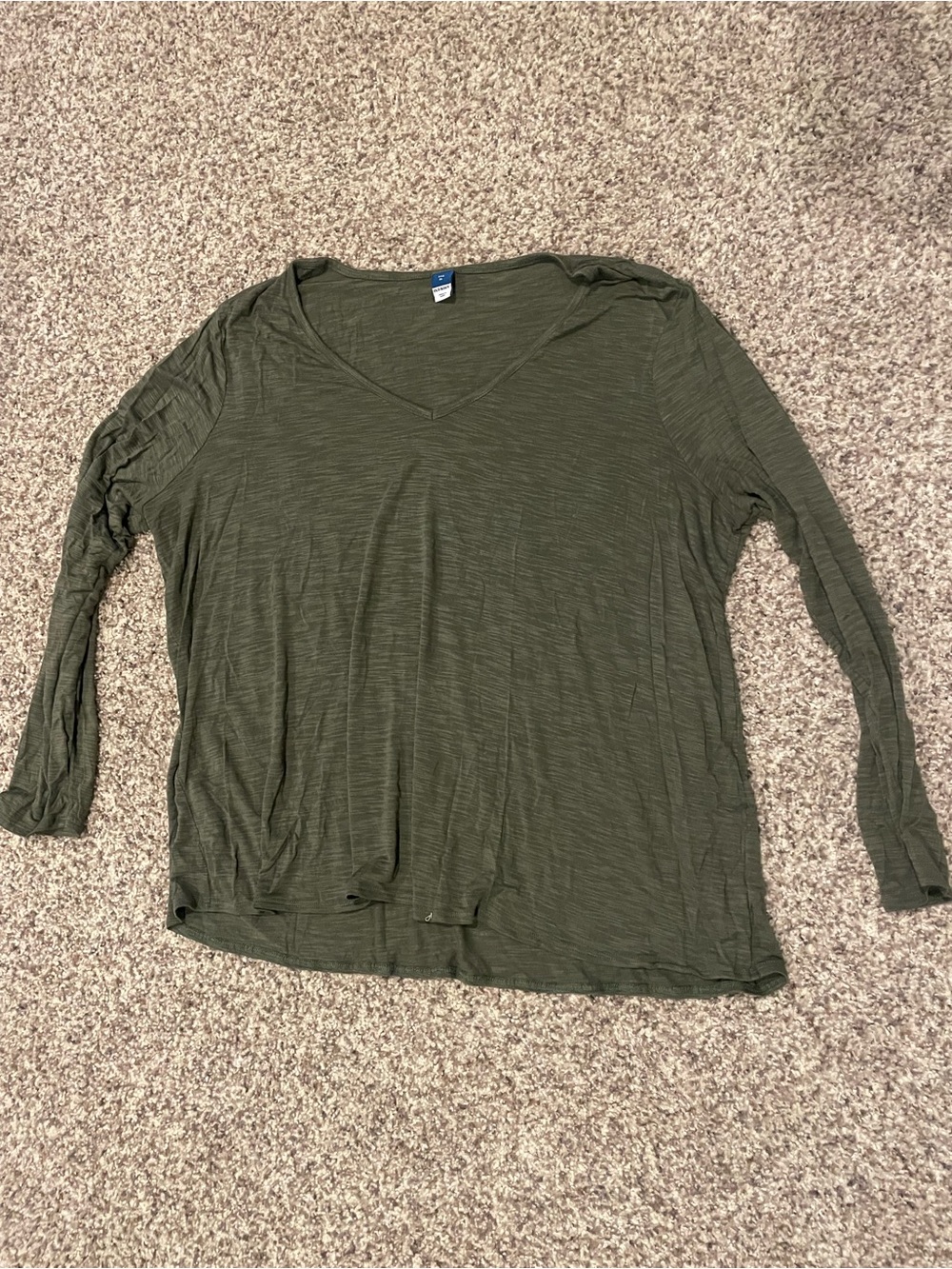 Old Navy Olive Green Long Sleeve V-Neck Tee